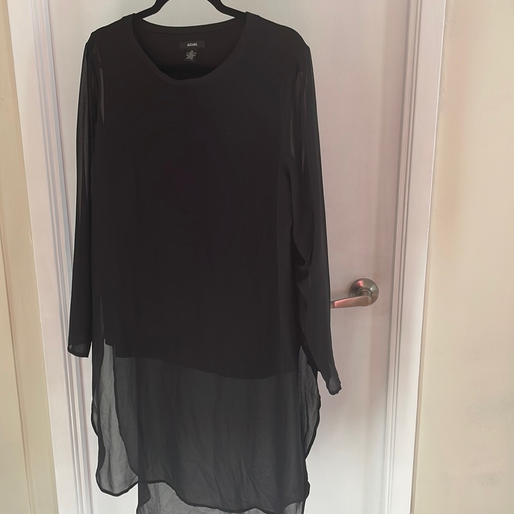 Alfani double layered black top with chiffon-like cover